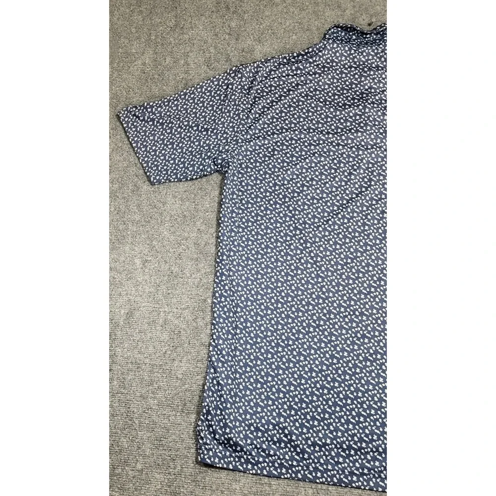 Peter Millar Crown Summer Comfort Blue Floral Performance Jersey Golf Polo Sz XL